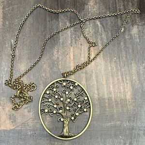 Gold Tree Pendant Necklace